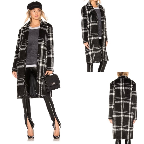Revolve Superdown Black & White Plaid Coat - Picture 5 of 5